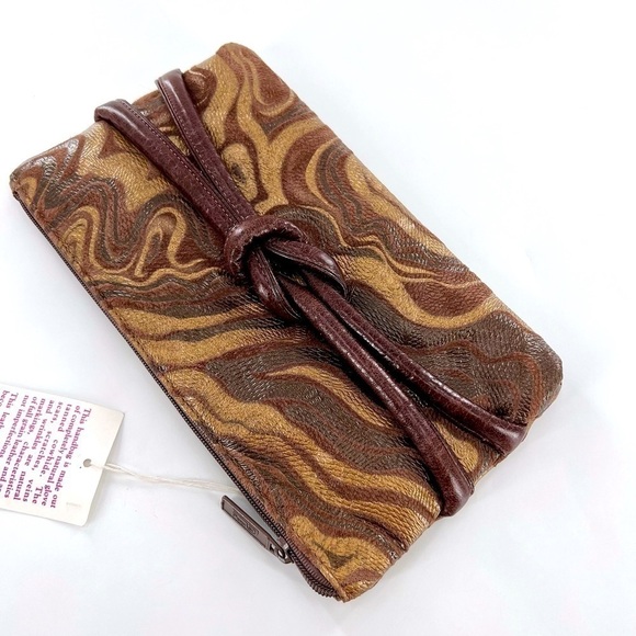 Bags by PINKY clutch, vtg/retro 80's leather, Brown/Bronze made in USA - Picture 10 of 13